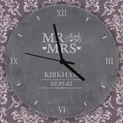 Personalised Mr And Mrs Slate Clock -DUNELM Furniture Shop 30908376 alt02