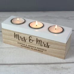 Personalised Free Text Triple Tealight Holder -DUNELM Furniture Shop 30908381 alt02