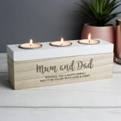 Personalised Free Text Triple Tealight Holder -DUNELM Furniture Shop 30908381 alt03