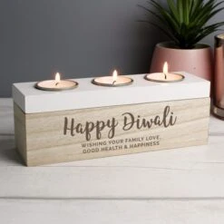 Personalised Free Text Triple Tealight Holder -DUNELM Furniture Shop 30908381 alt04