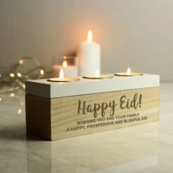 Personalised Free Text Triple Tealight Holder -DUNELM Furniture Shop 30908381 alt05