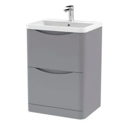 Lunar Floor Standing 2 Drawer Vanity Unit With Polymarble Basin -DUNELM Furniture Shop 30910146