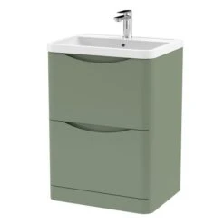 Lunar Floor Standing 2 Drawer Vanity Unit With Polymarble Basin -DUNELM Furniture Shop 30910148