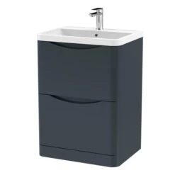 Lunar Floor Standing 2 Drawer Vanity Unit With Polymarble Basin -DUNELM Furniture Shop 30910149