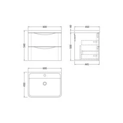 Lunar Wall Mounted 2 Drawer Vanity Unit With Polymarble Basin -DUNELM Furniture Shop 30910241 alt09