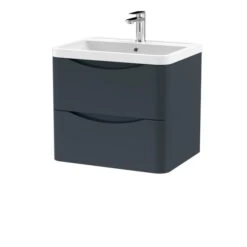 Lunar Wall Mounted 2 Drawer Vanity Unit With Polymarble Basin -DUNELM Furniture Shop 30910242