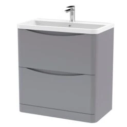 Lunar Floor Standing 2 Drawer Vanity Unit With Polymarble Basin -DUNELM Furniture Shop 30910244
