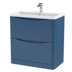 Lunar Floor Standing 2 Drawer Vanity Unit With Polymarble Basin -DUNELM Furniture Shop 30910245