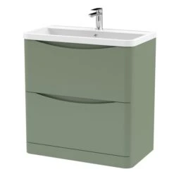 Lunar Floor Standing 2 Drawer Vanity Unit With Polymarble Basin -DUNELM Furniture Shop 30910246