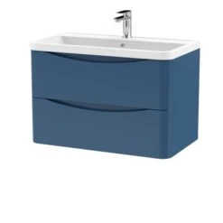 Lunar Wall Mounted 2 Drawer Vanity Unit With Polymarble Basin -DUNELM Furniture Shop 30910255