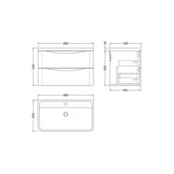 Lunar Wall Mounted 2 Drawer Vanity Unit With Polymarble Basin -DUNELM Furniture Shop 30910255 alt09