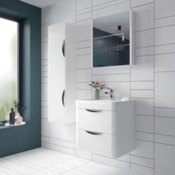 Parade Wall Mounted Vanity Unit With Polymarble Basin -DUNELM Furniture Shop 30910335 alt04