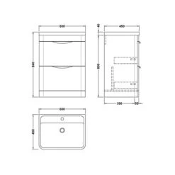 Parade Floor Standing 2 Drawer Vanity Unit With Ceramic Basin -DUNELM Furniture Shop 30910361 alt09