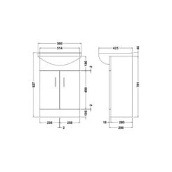 Mayford 2 Door Vanity Unit With Square Basin -DUNELM Furniture Shop 30910532 alt09