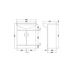 Mayford 2 Door Vanity Unit With Square Basin -DUNELM Furniture Shop 30910534 alt09