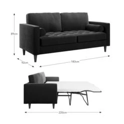 Zoe 3 Seater Double Sofa Bed, Velvet -DUNELM Furniture Shop 30910969 alt09