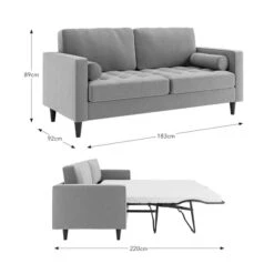 Zoe 3 Seater Double Sofa Bed, Velvet -DUNELM Furniture Shop 30910972 alt09