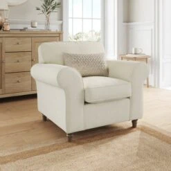 Flori Chunky Chenille Armchair -DUNELM Furniture Shop 30911150