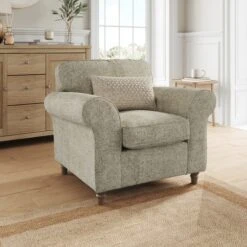 Flori Chunky Chenille Armchair -DUNELM Furniture Shop 30911160