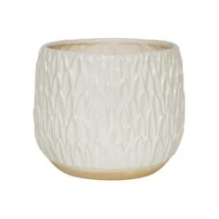 Arles Leaf Embossed Plant Pot -DUNELM Furniture Shop 30911832 alt01