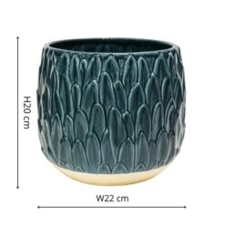 Arles Leaf Embossed Plant Pot -DUNELM Furniture Shop 30911834 alt03