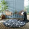 Oro Geometric Indoor Outdoor Round Rug -DUNELM Furniture Shop 30912074