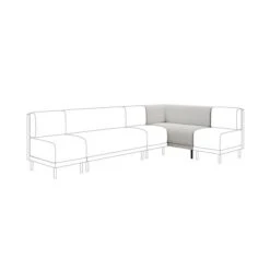 Mae Corner Dining Bench, Textured Weave