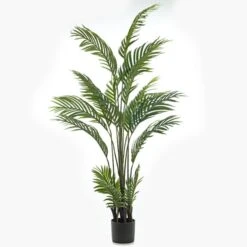 Artificial Real Touch Pearl Palm Tree In Black Plastic Plant Pot -DUNELM Furniture Shop 30913536 alt02
