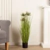 Artificial Papyrus Plant In Black Plastic Plant Pot