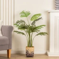 Artificial Palm Tree In Bamboo Plant Pot