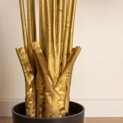 Artificial Gold Banana Palm Tree In Black Plastic Plant Pot -DUNELM Furniture Shop 30913559 alt02