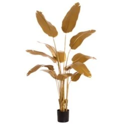 Artificial Gold Banana Palm Tree In Black Plastic Plant Pot -DUNELM Furniture Shop 30913559 alt03