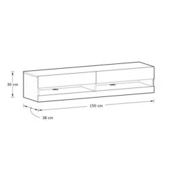 Delta 150cm Floating Wall TV Unit With LEDs For TVs Up To 65" -DUNELM Furniture Shop 30915250 alt09