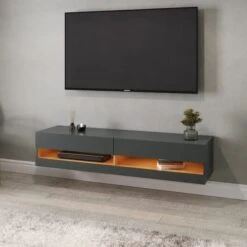 Delta 150cm Floating Wall TV Unit With LEDs For TVs Up To 65"