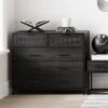 Edison 5 Drawer Chest, Matte Black -DUNELM Furniture Shop 30916341
