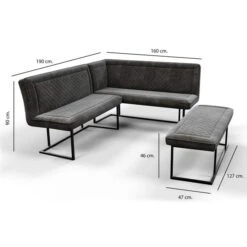 Indus Valley Athena 6 Seater Dining Table Corner Bench Set -DUNELM Furniture Shop 30916389 alt05