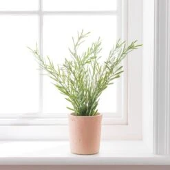 Artificial Rosemary In Orange Cement Plant Pot -DUNELM Furniture Shop 30918337 alt01