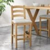 Normandy Set Of 2 Counter Height Bar Stools, Oak -DUNELM Furniture Shop 30918910