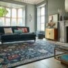 Farida Premium Hand-Knotted Floral Wool Rug -DUNELM Furniture Shop 30920040