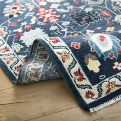 Farida Premium Hand-Knotted Floral Wool Rug -DUNELM Furniture Shop 30920040 alt03