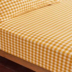 Portloe Gingham Woven Cotton Fitted Sheet -DUNELM Furniture Shop 30921093