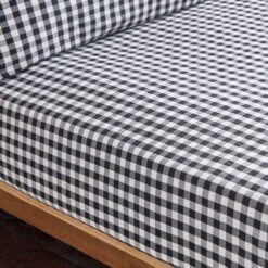 Portloe Gingham Woven Cotton Fitted Sheet -DUNELM Furniture Shop 30921096