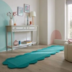 Flair Milo Scallop Plain Wool Runner -DUNELM Furniture Shop 30922108