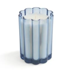 Ylang Ylang & Neroli Scalloped Blue Glass Candle -DUNELM Furniture Shop 30922610 alt02