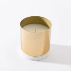 Brushed Gold Floral Honey Candle -DUNELM Furniture Shop 30923377 alt03