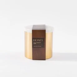Brushed Gold Floral Honey Candle -DUNELM Furniture Shop 30923377 alt05