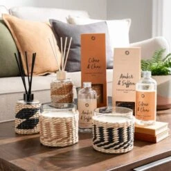 Woven Amber & Saffron Multi Wick Candle -DUNELM Furniture Shop 30923435 alt05