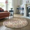 Flair Hani Floral Wool Round Rug -DUNELM Furniture Shop 30924669