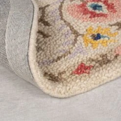 Flair Hani Floral Wool Round Rug -DUNELM Furniture Shop 30924669 alt02