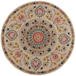 Flair Hani Floral Wool Round Rug -DUNELM Furniture Shop 30924669 alt04